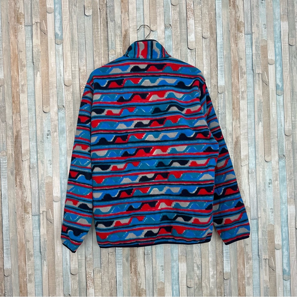 Patagonia M Synchilla Snap T Fleece Pullover Sweatshirt Jacket Delta Blue Print - Picture 4 of 10